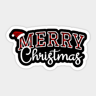 Merry Christmas. Plaid design Sticker